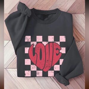 NEW Love Graphic Dark Gray and Pink Women's Sweatshirt.